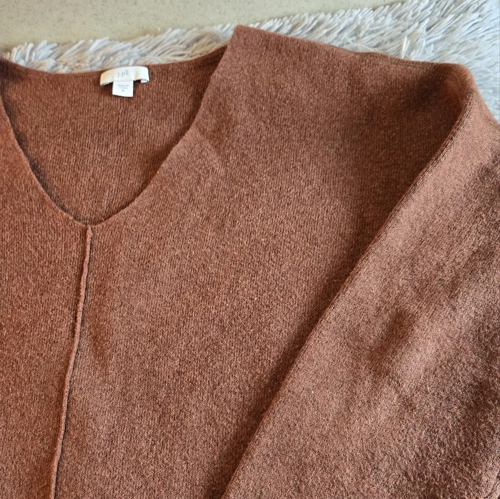 J.Jill Rust Color V Neck Sweater Size Med - Picture 7 of 16